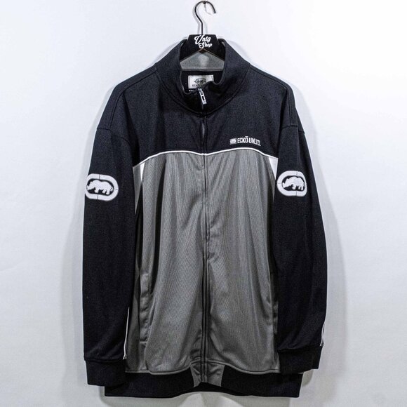 Ecko Unltd Rhino Logo Zip Up Track Jacket 3XL Y2K Hip Hop Streetwear - Picture 1 of 8